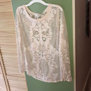Cache long sleeve patterned shirt